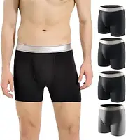 Carer Mens Incontinence Underwear Washable 150ml Absorbent Leak Proof Underwear for Men Bladder Leak with Front Fly Reusable Mens Urinary Incontinence Boxer Briefs 4pk S (3 Black/1 Gray)