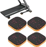 uxcell 4 Pcs Treadmill Mat Pads, 4x4x0.8 High Density Foam Anti Vibration Pad Sound Proof Floor Mat Exercise Equipment Mat for Carpet Protect Noise Reduction Home Gym, Red