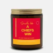 Kansas City Chiefs Lucky Win Candle, Travis Kelce, Mahomes, Football Fan Gifts