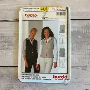 Burda 3413 Sewing Pattern Vest Princess Seams Lined Misses Sizes 8-16 UNCUT