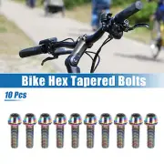 10pcs Tapered Bolts Screws for Bike Bicycle Stem M6x20mm Steel Assorted Color