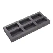 Gold Silver Graphite Ingot Mould Crucible for Casting Metal Six Hole 7.68"