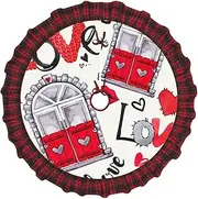 [VPPUR] Red Heart Lips and Love Print Xmas Tree Skirt Santa Xmas Decor Holiday Party 48''36''30''Christmas Tree Skirt