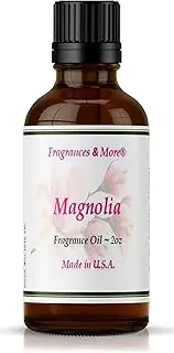 Fragrances & More - Magnolia Fragrance Oil for Candle Making 2 oz. (60ml) Candle Scents for Candle Making. Scented oil for Home. Essential Oils for Soap Making. Aromatherapy oils.