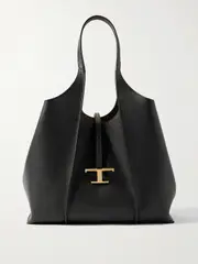 [Tod's] Tod's - Large Textured-leather Shoulder Bag - Black - One size One size Black