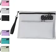 [Generic] Travel Lock Bag, 2025 New Travel Lock Bag, Double Layer Anti-Theft Handbag with 3-Digit Code for Cash, Id, Important Documents(Gray)