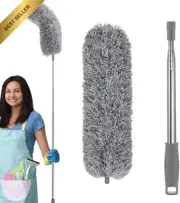 Microfiber Feather Duster Extendable 30-110in Steel Pole Bendable