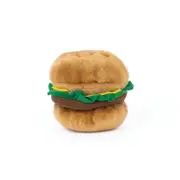 ZippyPaws Nomnomz Hamburger Plush Squeaker Dog Toy