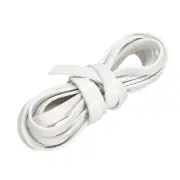 Flat Leather Cord, 3.3 Yard 10mm Leather String Strips for DIY Crafts Pure White