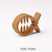 Textured Plastic Hair Clamp (various designs) 02# - Diagonal Stripes - Light Coffee - One Size
