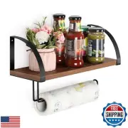 Paper Towel Holder Wall Mount Farmhouse Wood Paper Towel Holder with Shelf Ha