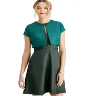 Natori Women's Quilted Cropped Bolero Green Size X-Large