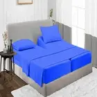 5 PCs Split Sheet Set Egyptian Cotton Royal Blue Choose Pattern/Size/Deep Pocket