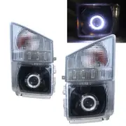 ELF 700P 07-ON LED Halo W/ Corner Lamp Headlight W/ Motor 12V BK for ISUZU RHD