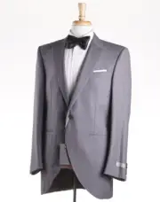 NWT $2095 CANALI 1934 Light Gray Peak Lapel Wool Tuxedo 36 R (Eu 46) Suit