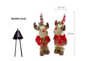 bulk 8 Mr & Mrs Rudolph Bobble Body Standing Deer 2 Assort Decoration 20x48cm
