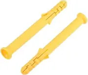 Wall Plugs， 20pcs 10mm x 100mm Plastic Expansion Pipe Column Concrete Anchor Wall Yellow for Home Garden DIY Application