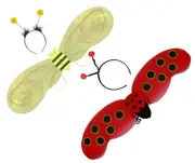 Bumble Bee Lady Bug Wings with Headband Girls Costume Set