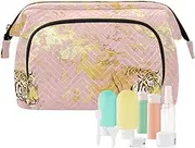 Rose Golden Tigers Makeup Bags Waterproof Cosmetic Bag Organizer Jewelry for Travel Kit