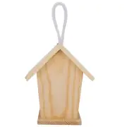 US 4Pcs Mini Outdoor Hanging Wooden Bird House Nests Cage Ornament For Garden Ba