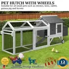 Chicken Coop Rabbit Hutch Extra Large Wooden House Run Hatch Box with Wheels NEW