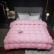 JYHCD Winter Comforter King Size,220x240cm All Season Soft Quilted Down Alternative Comforter Reversible Duvet Insert with Corner Tabs,Winter Summer Warm Fluffy,Pink - 4.5kg