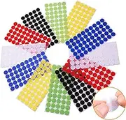 Arlent 216pairs 1.5cm Diameter Colorful Hook and Loop Self Adhesive Fastener Dots Coins Sticky Back Heavy Duty Circles Best for Home Office Classroom and Crafts 6 Colors