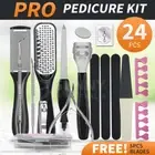 24pcs Manicure Foot Rasp File Hard Dead Skin Remover Pedicure Peeling Tools Kit