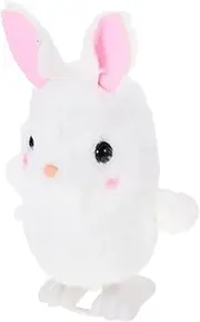 FUNNETOYU Clockwork Plush Rabbit Adorable Wind Up Bunny Animal for Parties Fun Playtime No Batteries Required Realistic Walking Head Shaking Action