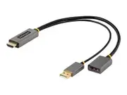 1ft (30cm) HDMI to DisplayPort Adapter, Active 4K 60Hz HDMI Source to DP Monitor Adapter Cable, USB Bus Powered