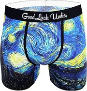 [Good Luck Sock] Good Luck Undies Men's The Starry Night Boxer Brief Underwear