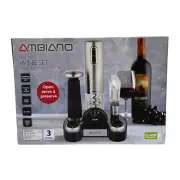 Ambiano Electric Wine Set Corkscrew Aerator New Stoppers NIB