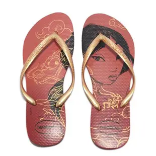 Havaianas 拖鞋 Slim Princesas 女鞋 紅 金 花木蘭 迪士尼 夾腳拖 哈瓦仕 41350451440W [ACS 跨運動]