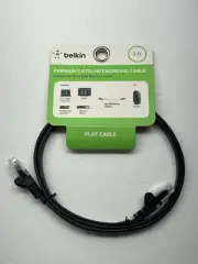 NEW Belkin Premium Flat Cat5e Ethernet Networking Cable, 3-Foot 3' Length, Black