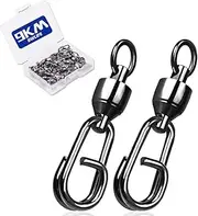 9KM DWLIFE Ball Bearing Fishing Swivels Snaps with Oval Split Rings, Power Snaps Quick Change Fishing Lure Rings Connector