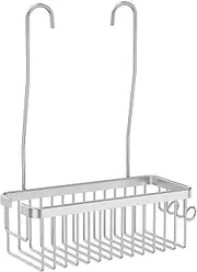 LYIYEYAN Hanging Shower Caddy, Hanging Door Shower Rack, Practical Hanging Shower Organizer, Hollow Hanging Door Shower Caddy and Basket, Over Shower Head Shower Caddy for Home Bathroom(silver,1)