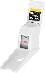 Metal Stature Meter,2 Meters Height Stature Meter Retractable Measuring Tape Ruler Metal Measuring Tool(White)