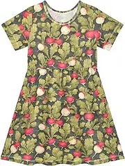 [FRODOTGV] Nature Radishes Girls Princess Dresses Short Sleeve Fashion Sundresses for Baby Girls, Nature Radishes, 3 Years