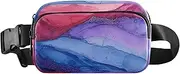 [Amooorous] Powder Blue Marble Texture Trendy Fanny Pack Waist Bag for Men Women Water Resistant Crossbody Sport Bag with Adjustable Strap for Travel Gym Work, Powder blue marble texture, 1 size