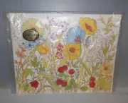 Mid Century Vintage Hallmark Wildflowers Paper Board Placemats Pack Set 8 NIP