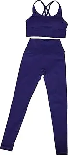[HORIALENCE] 1 Set High Waist Yoga Pants Set with Cross Back for Women Breathable Workout Leggings for Yoga Running and Gym Activities Versatile Activewear Outfit Night Sea Color