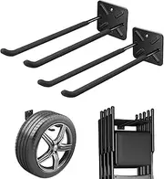 2 PCS Garage Hooks Heavy Duty Tool Organizer,12 inch Wall Mount Hanger Rack Garage Wall Heavy Duty Storage Hangers Wall Mount Organizer to Hang Chairs, Strollers, Garden Tools,Tire and More