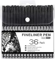 RIANCY Black Ink Color Sipa Pens for Journaling Note Taking 36 Pack Fineliner Pens for Office School Teacher Student Supplies Journal Planner Writing Back to School Supplies Fine Tip Markers