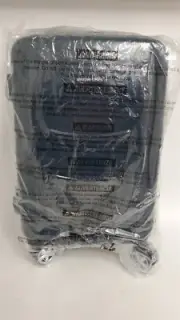 Amazon Basics 22" Hard Shell Carry On Spinner Suitcase Luggage, Navy Blue NEW