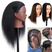 Mannequin Head Real Human Hair Styling Training Manikin Cosmetology Doll Head