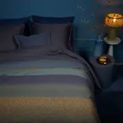 Bedding House Lenny Blue Cotton Quilt Cover Set Queen