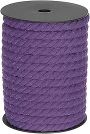 sourcing map Cotton Rope 3 Strand Twisted Braided Rope Cord, Dark Purple 23m/25 Yard 10mm Dia for Wall Hanging, Plant Hanger, Knitting, Macrame Knotting