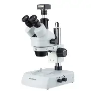 AmScope LED Trinocular Zoom Stereo Microscope 3.5X-180X + 5MP Camera