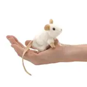 NEW PLUSH SOFT TOY Folkmanis 2776 Mini White Mouse Finger Puppet