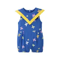 在飛比找momo購物網優惠-【baby童衣】任選 三角領造型連身衣 60351(藏藍)